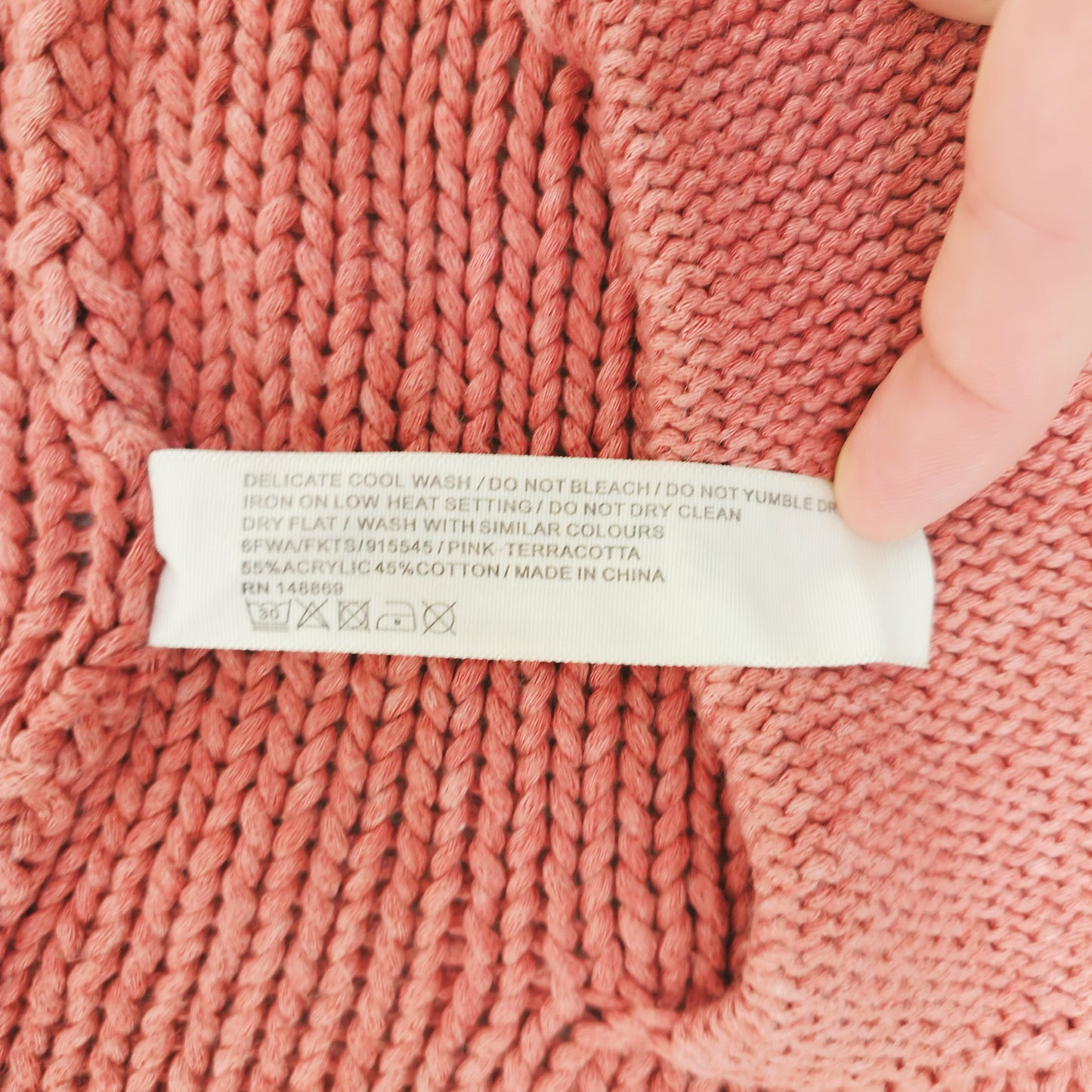 Dusty Pink Oversized Chunky Knit Cardigan Size Medium | Preloved