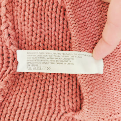 Dusty Pink Oversized Chunky Knit Cardigan Size Medium | Preloved