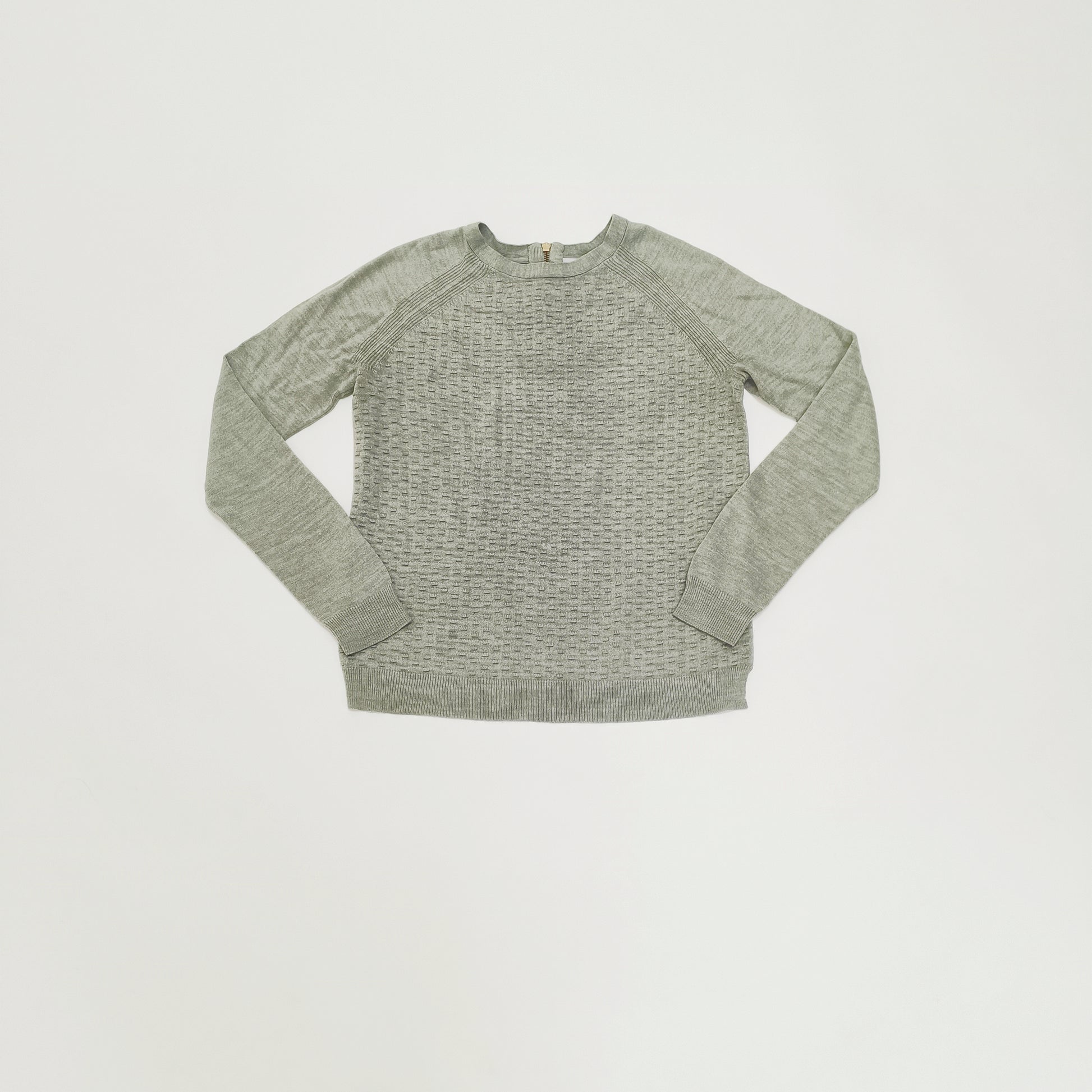 Grey Zip Back Knitted Jumper Size Medium | Preloved