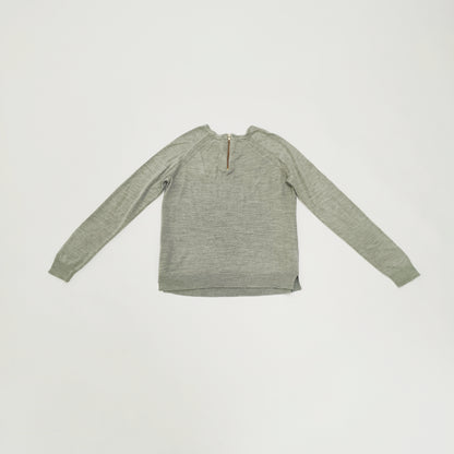 Grey Zip Back Knitted Jumper Size Medium | Preloved