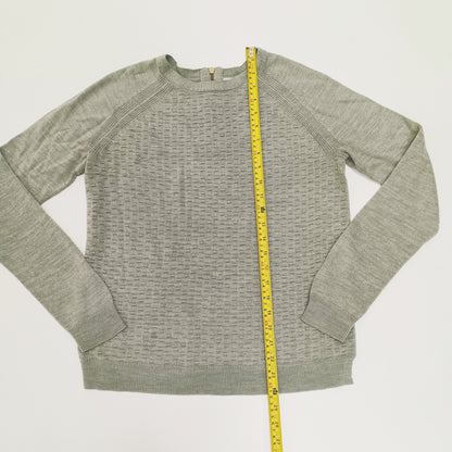 Grey Zip Back Knitted Jumper Size Medium | Preloved