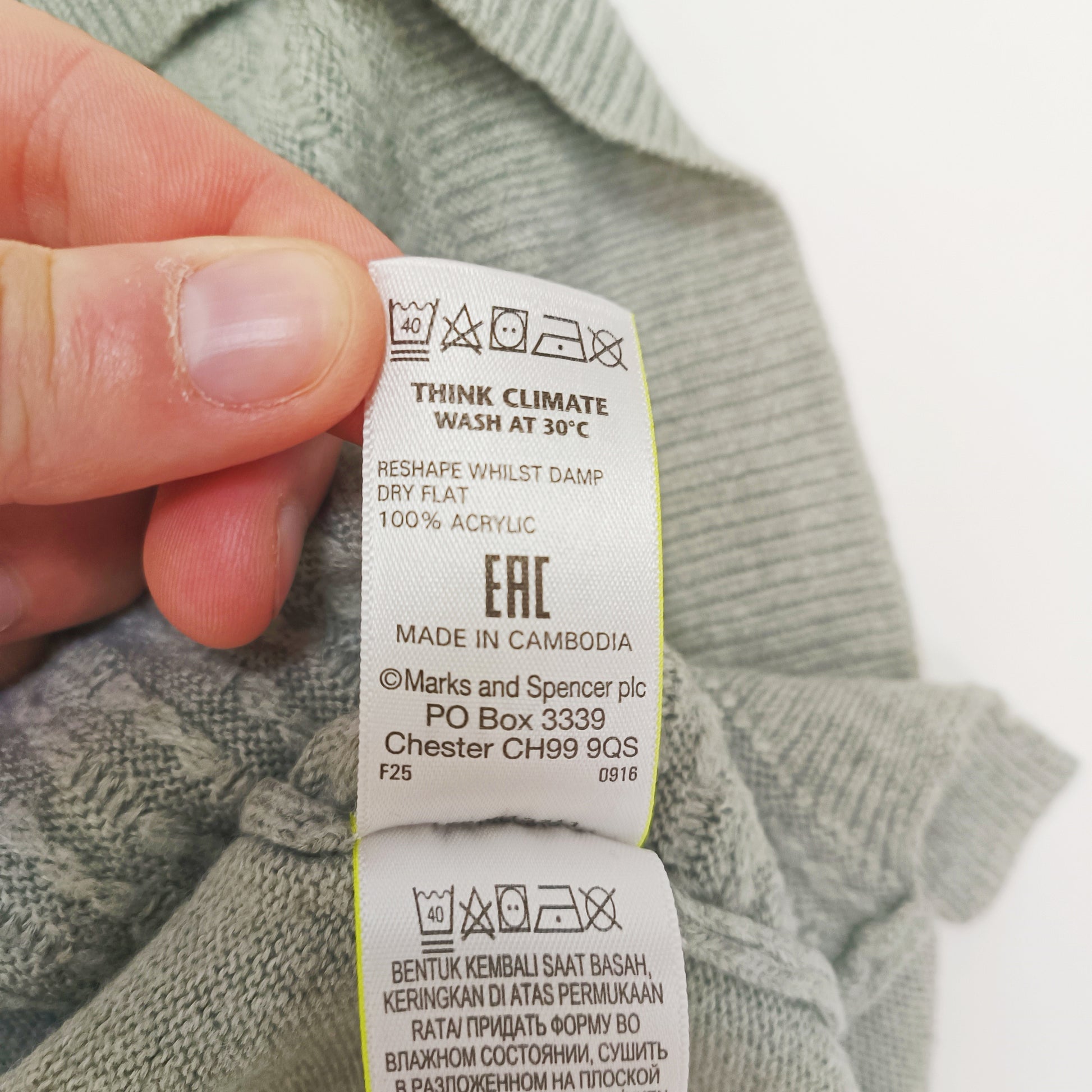 Grey Zip Back Knitted Jumper Size Medium | Preloved
