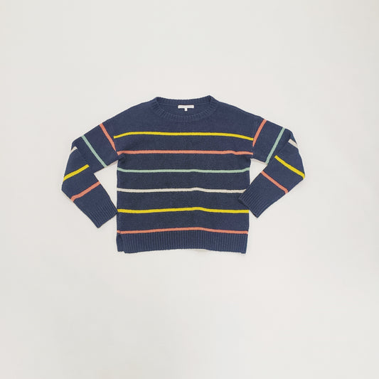 Multicolour Striped Crew Neck Knitted Jumper Size Medium | Preloved