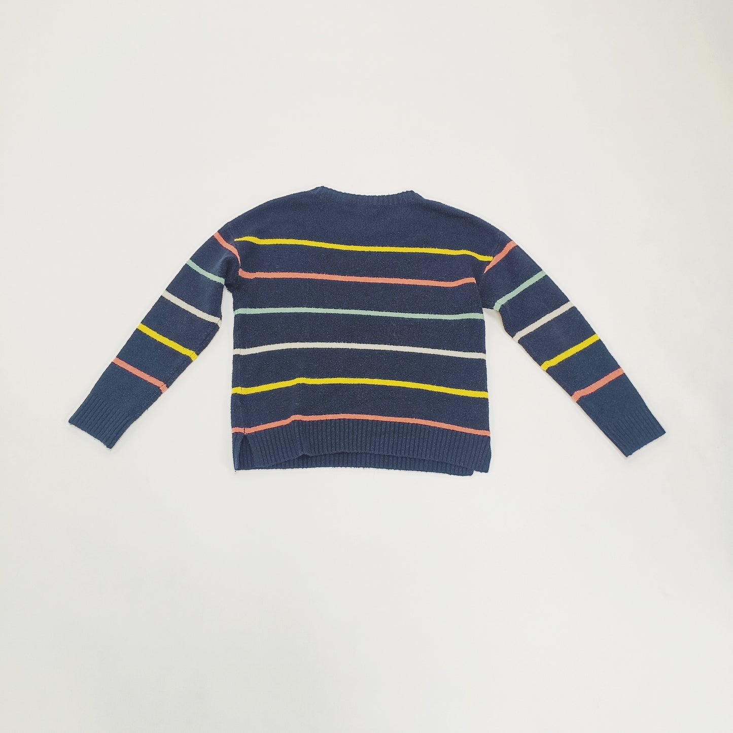 Multicolour Striped Crew Neck Knitted Jumper Size Medium | Preloved
