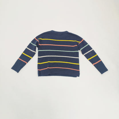 Multicolour Striped Crew Neck Knitted Jumper Size Medium | Preloved
