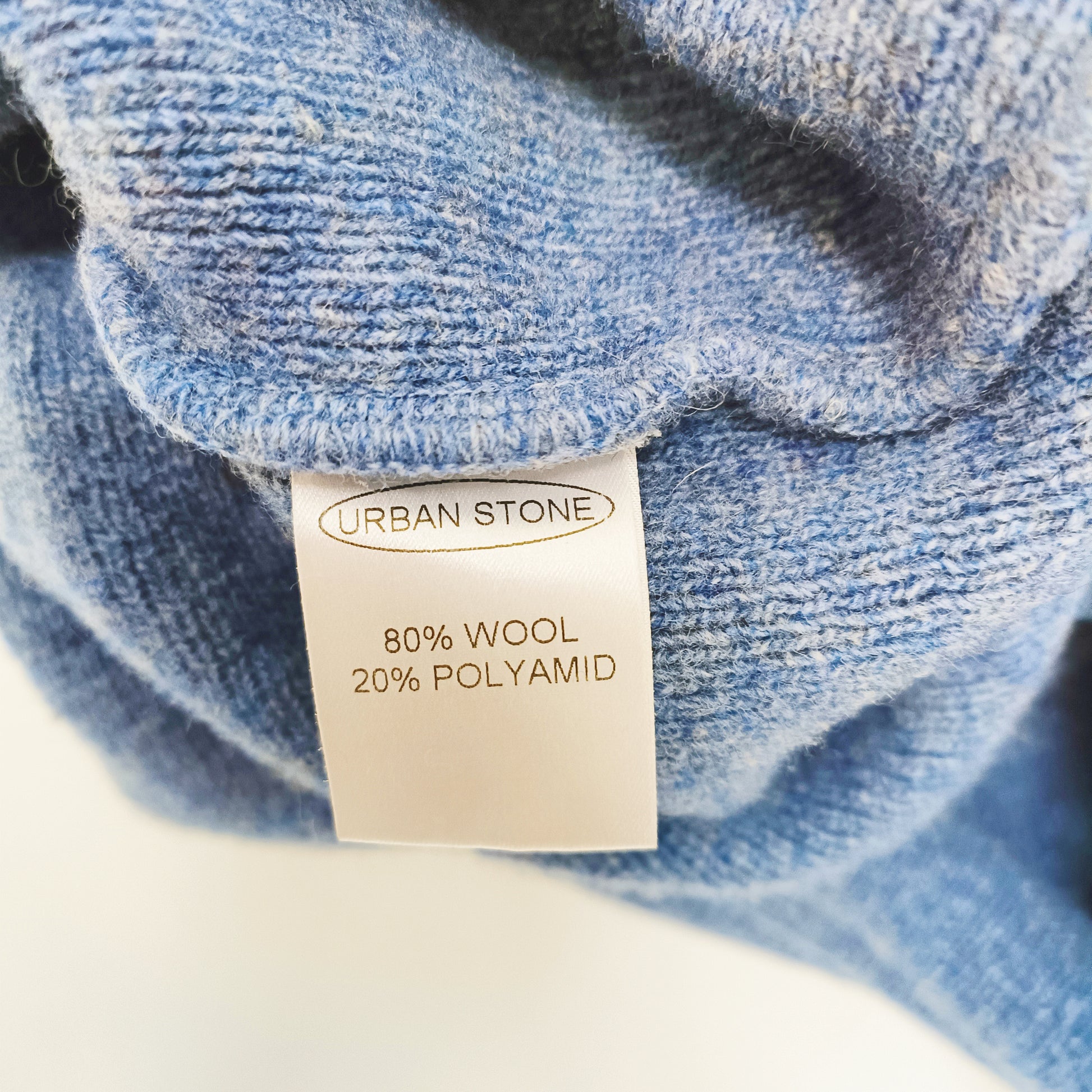 Blue Chunky Knitted Open Neck Jumper Size Medium | Preloved