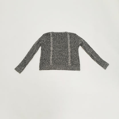 Grey Flecked Cropped Knitted Jumper Size Small | Preloved