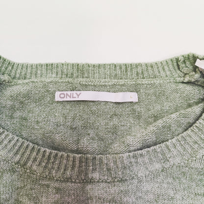 Light Green Crew Neck Knitted Jumper Size Small | Preloved