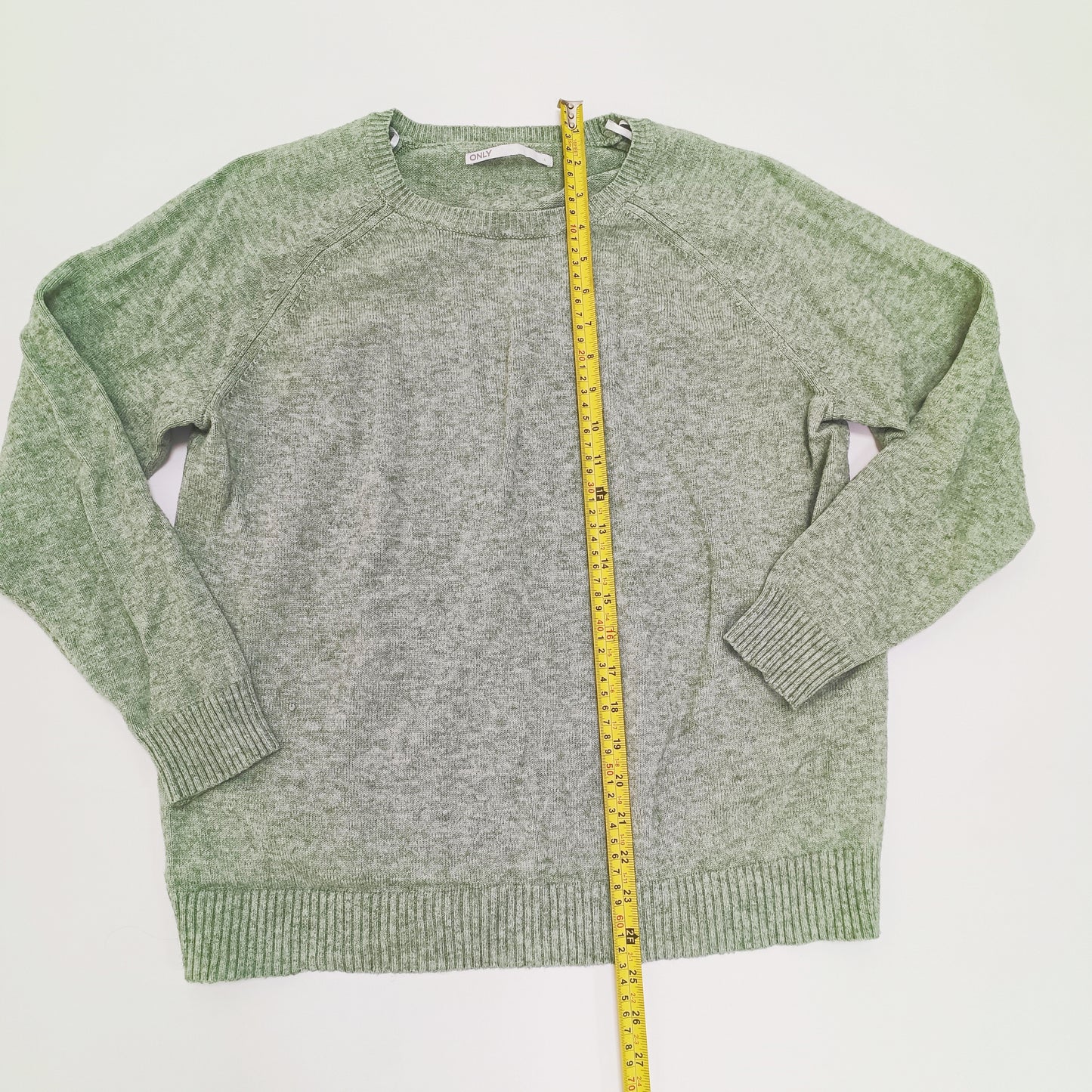 Light Green Crew Neck Knitted Jumper Size Small | Preloved