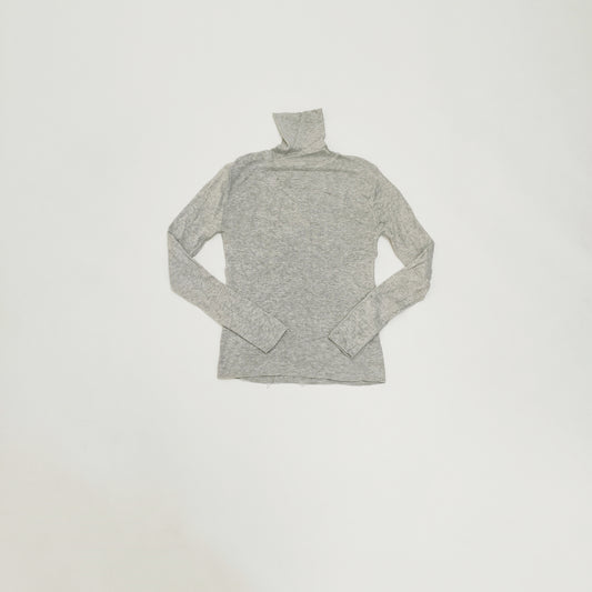 Light Grey Funnel Neck Ribbed Knitted Jumper Size Small | Preloved