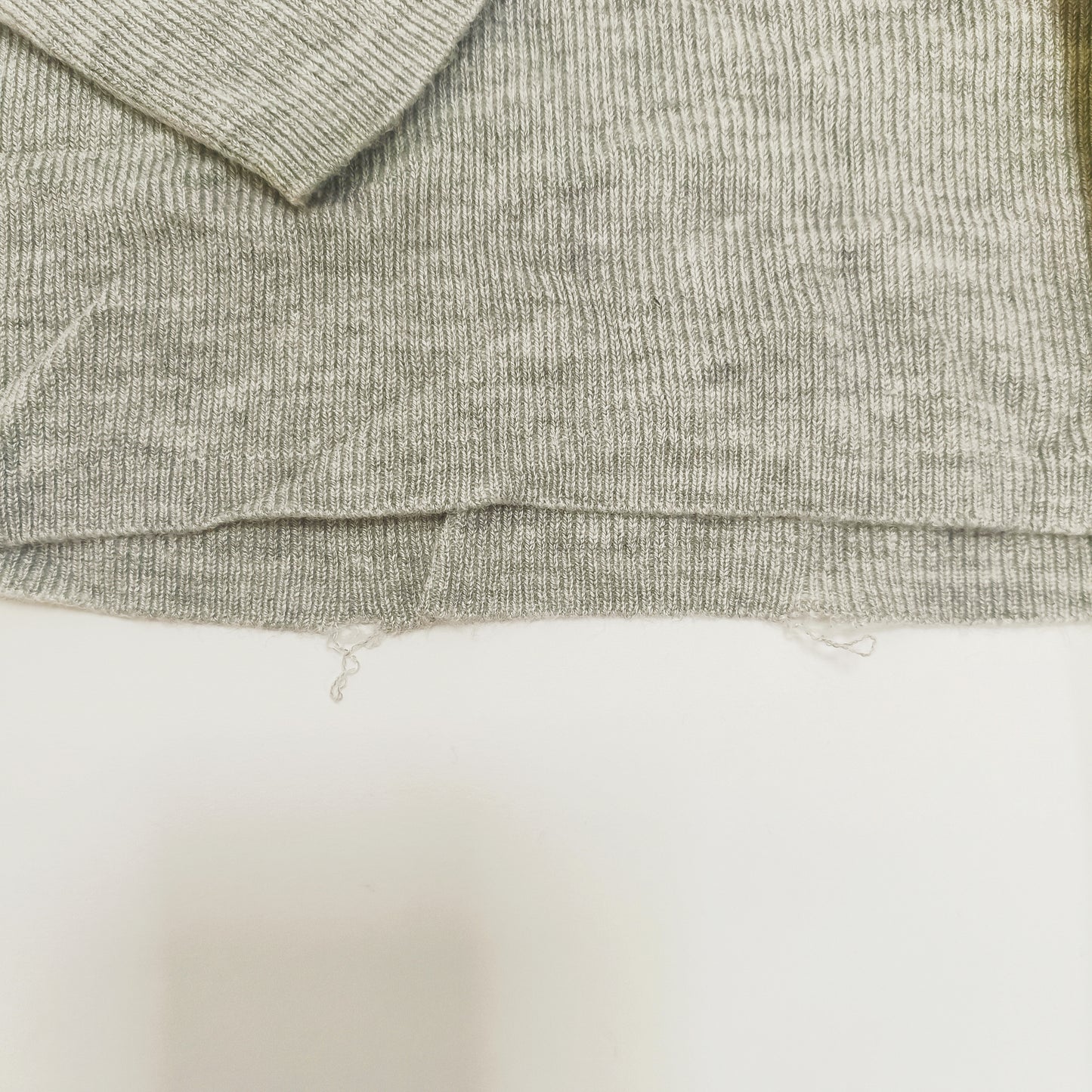 Light Grey Funnel Neck Ribbed Knitted Jumper Size Small | Preloved