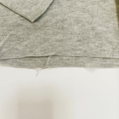 Light Grey Funnel Neck Ribbed Knitted Jumper Size Small | Preloved