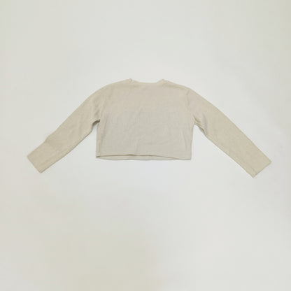 Cream Ribbed Cropped Womens Jumper Size Small | Preloved