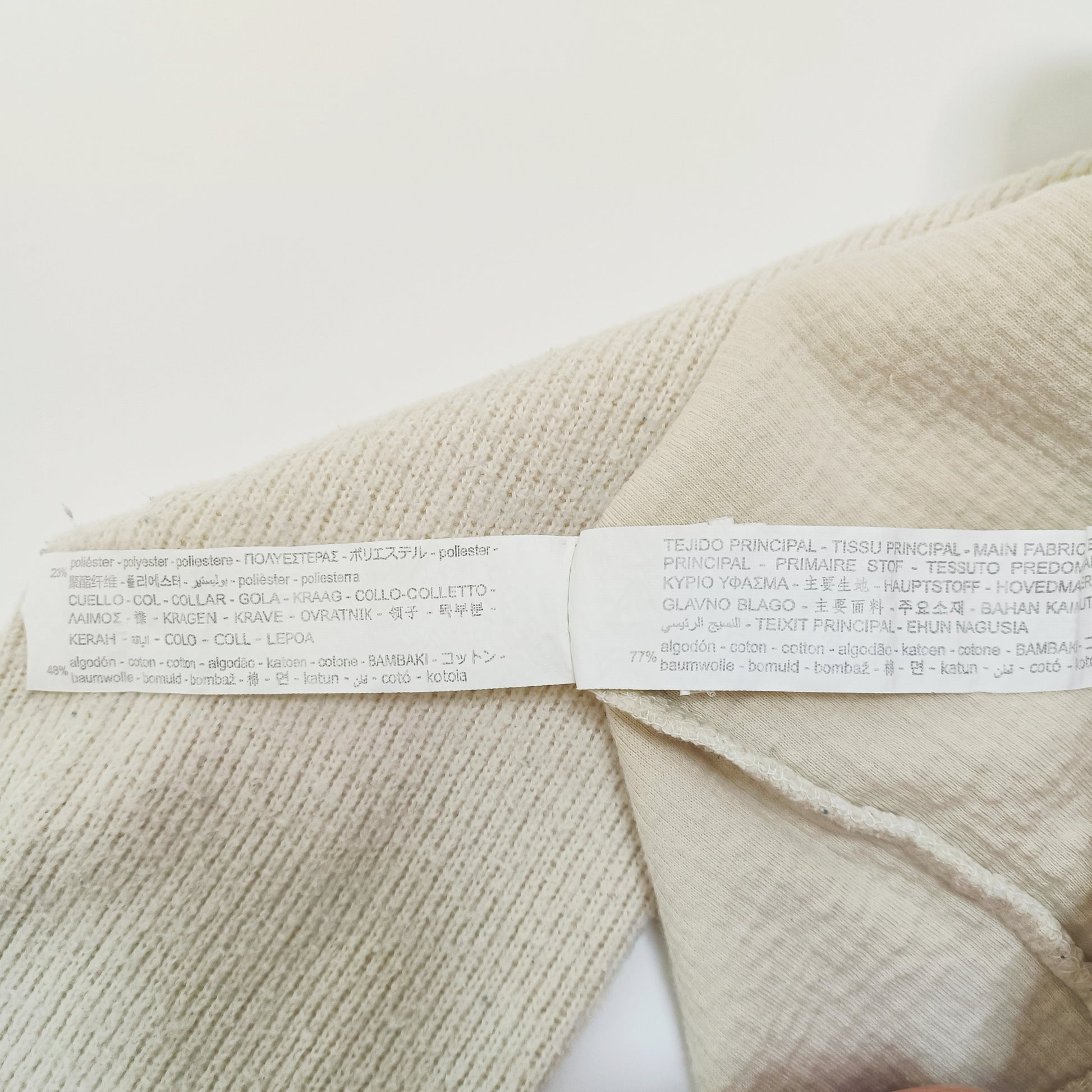 Cream Ribbed Cropped Womens Jumper Size Small | Preloved
