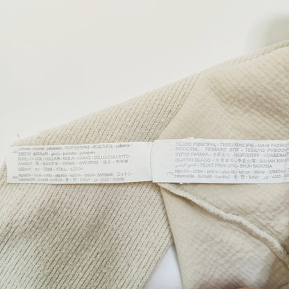 Cream Ribbed Cropped Womens Jumper Size Small | Preloved
