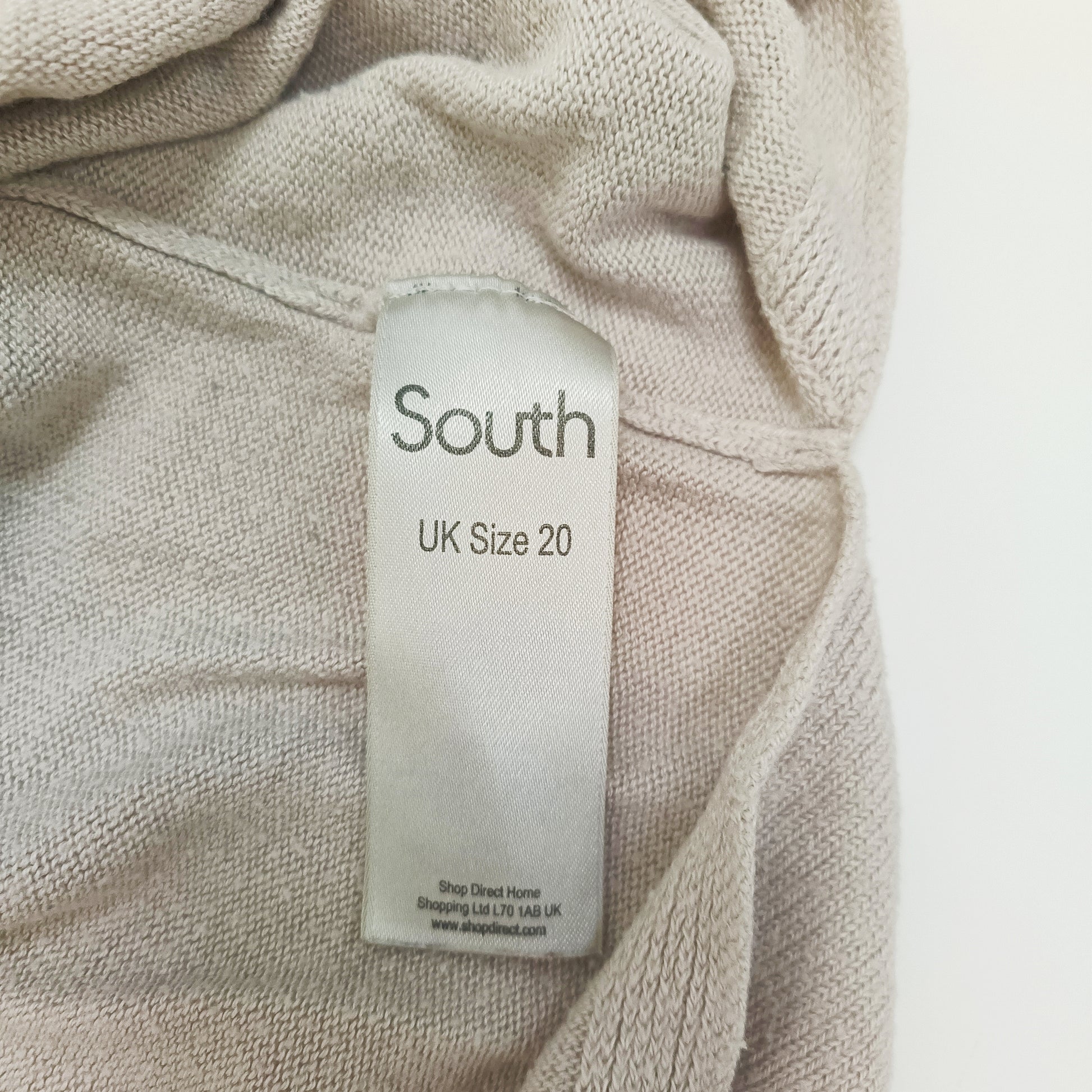 Beige Funnel Neck Sleeveless Knitted Top Size Extra Large | Preloved