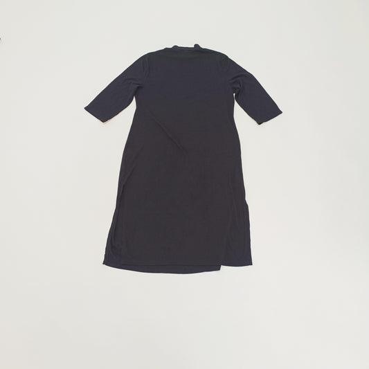 Black Ribbed High Slit Midi Dress Size Large | Preloved