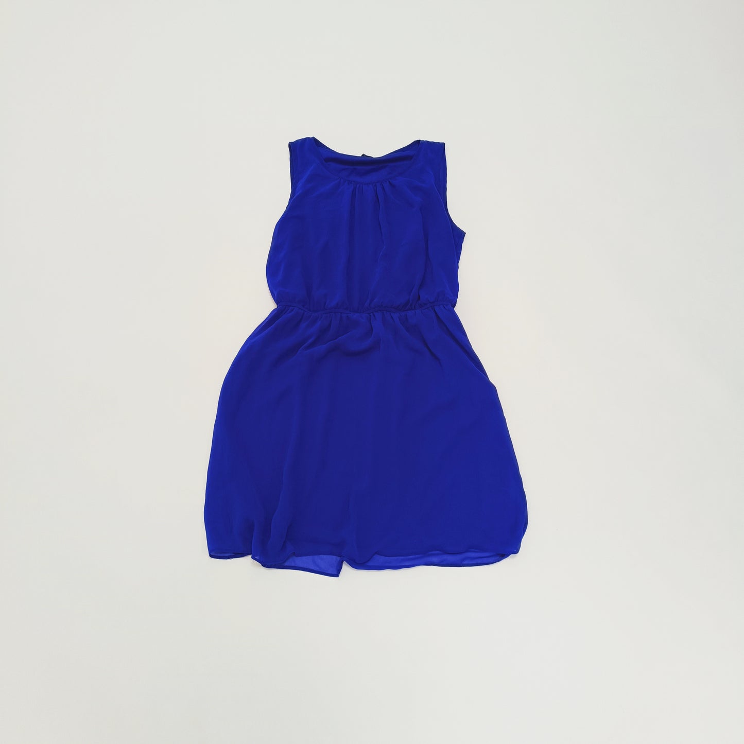 Electric Blue Sleeveless Gathered Waist Dress Size Medium | Preloved