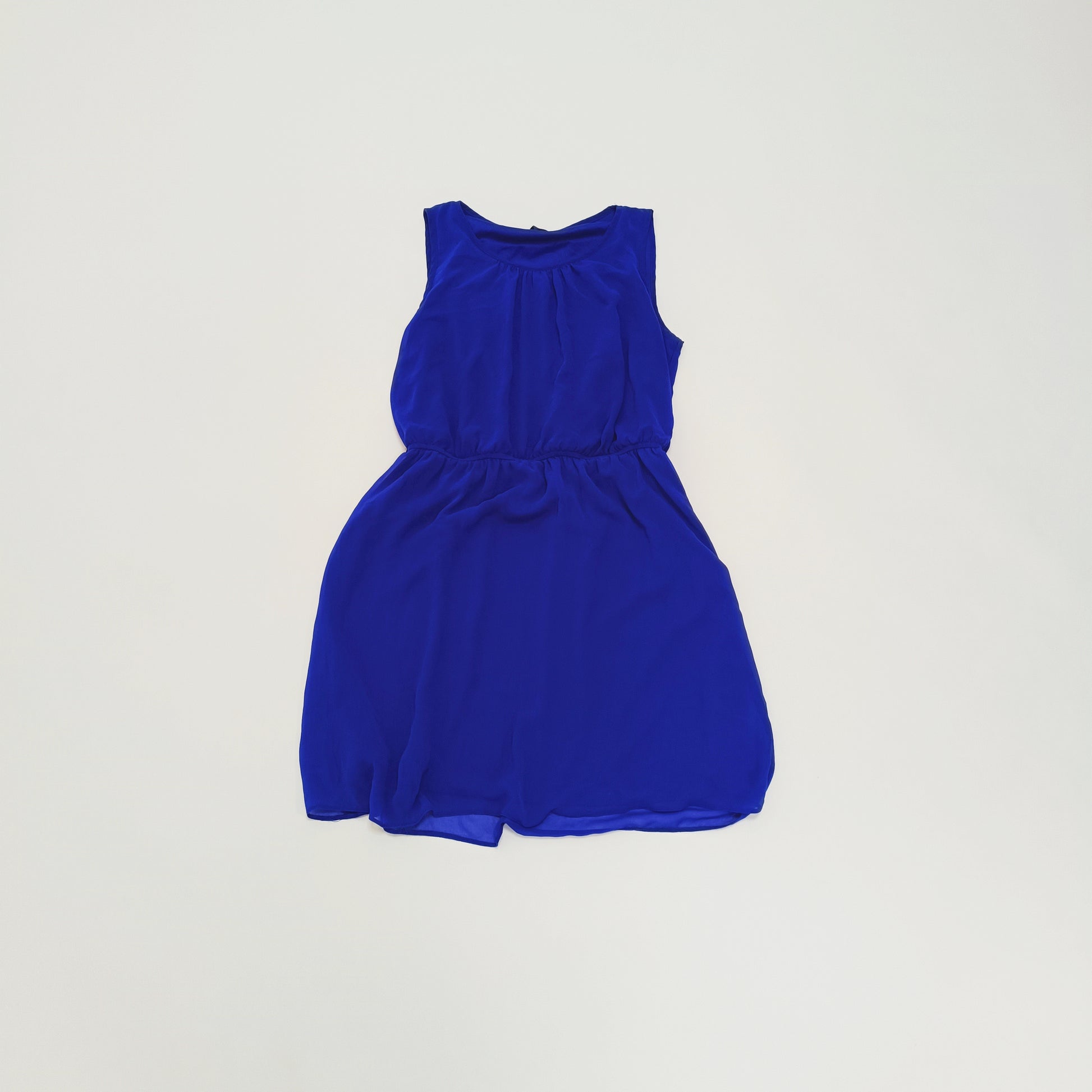 Electric Blue Sleeveless Gathered Waist Dress Size Medium | Preloved