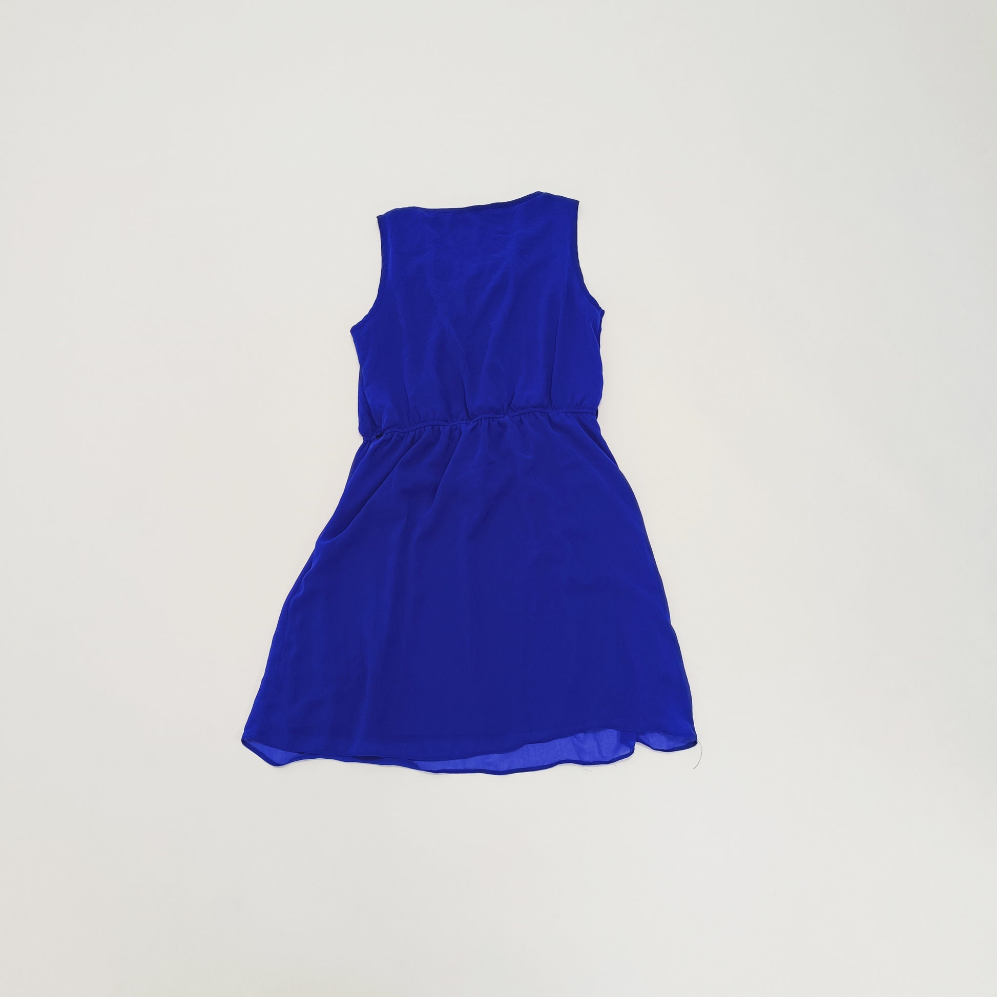 Electric Blue Sleeveless Gathered Waist Dress Size Medium | Preloved