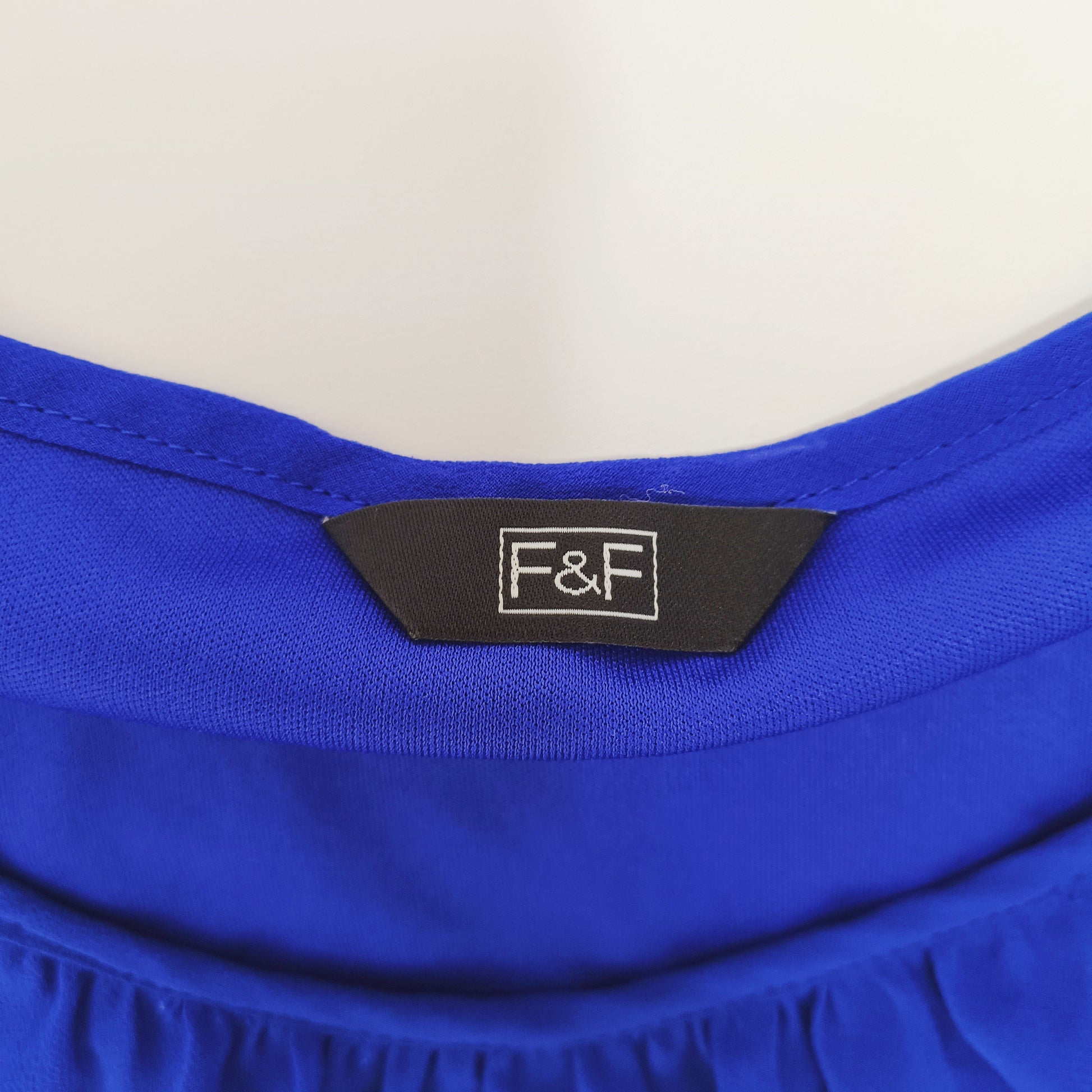 Electric Blue Sleeveless Gathered Waist Dress Size Medium | Preloved