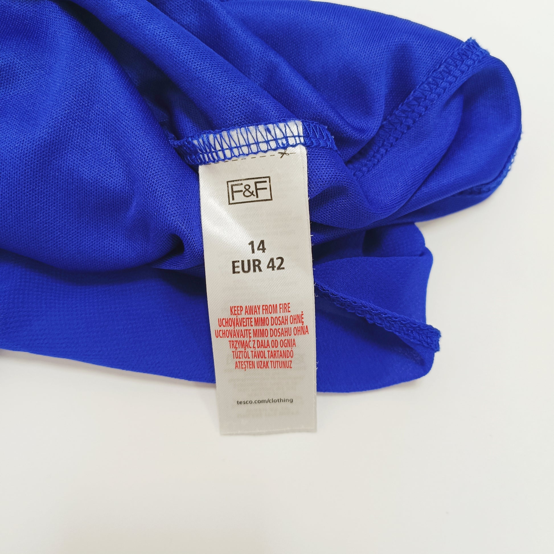 Electric Blue Sleeveless Gathered Waist Dress Size Medium | Preloved