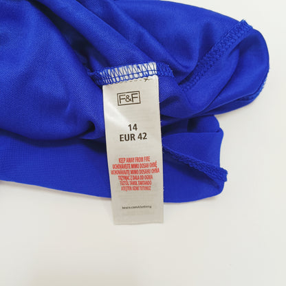 Electric Blue Sleeveless Gathered Waist Dress Size Medium | Preloved