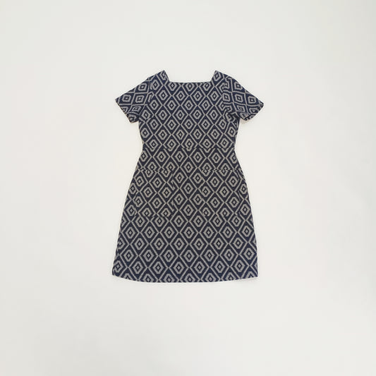 Blue & White Geometric Print Mini Dress Size Medium | Preloved