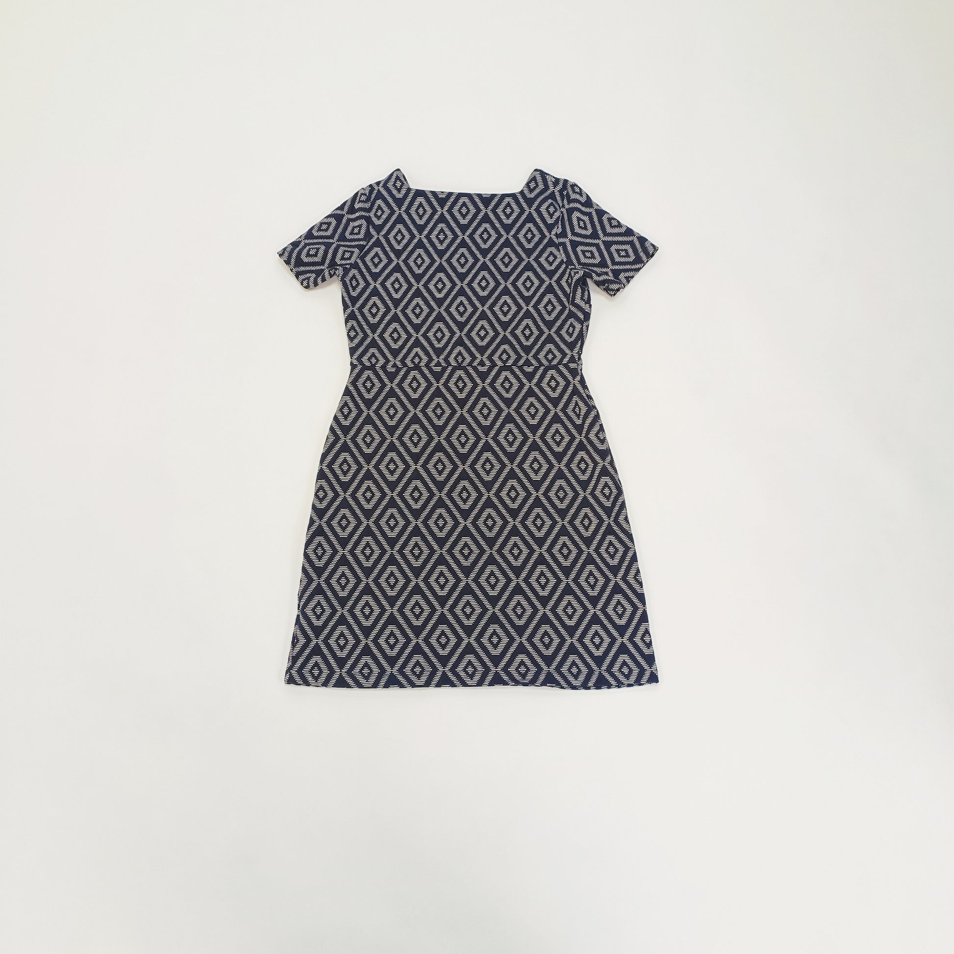 Blue & White Geometric Print Mini Dress Size Medium | Preloved