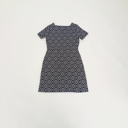 Blue & White Geometric Print Mini Dress Size Medium | Preloved