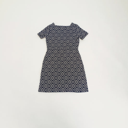 Blue & White Geometric Print Mini Dress Size Medium | Preloved
