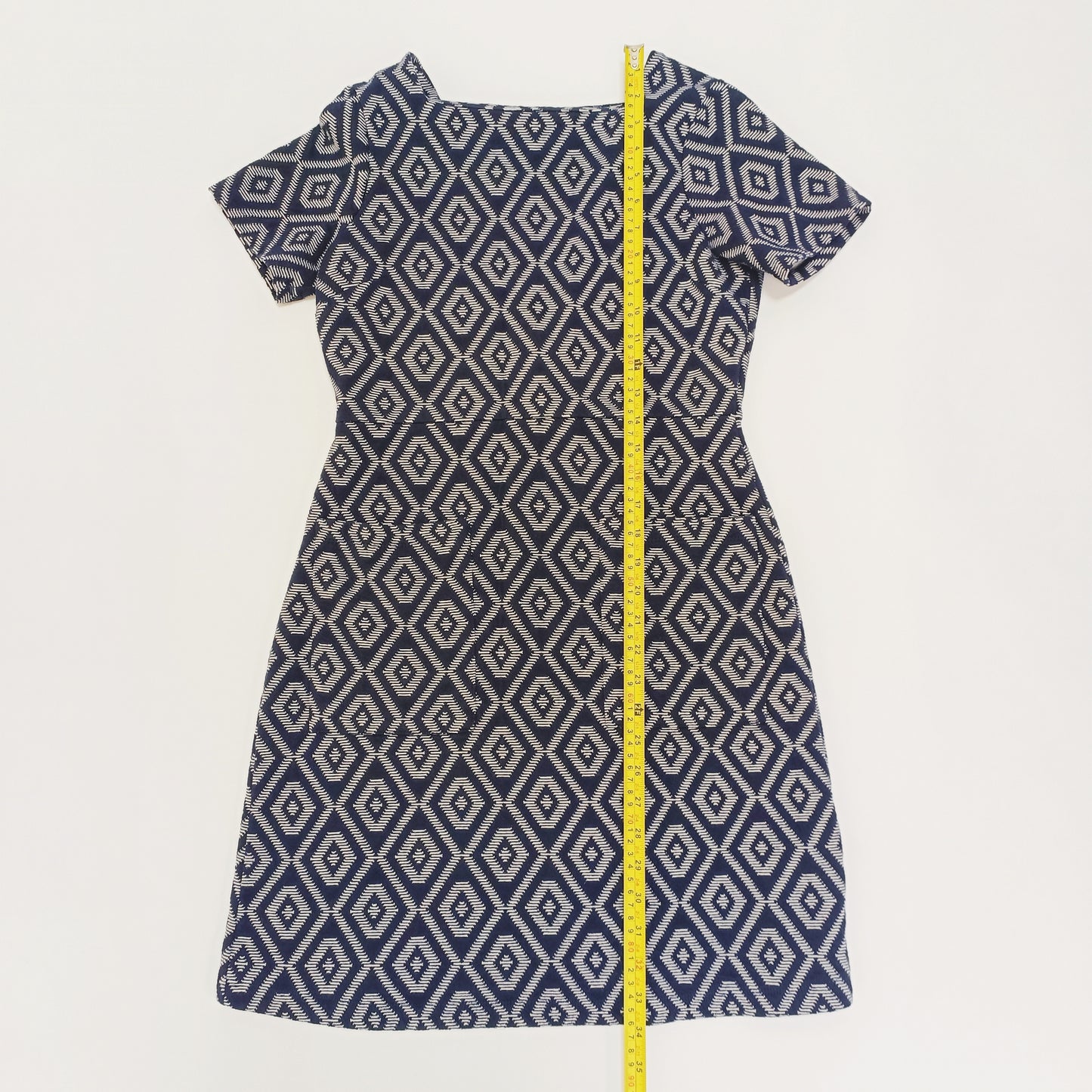 Blue & White Geometric Print Mini Dress Size Medium | Preloved