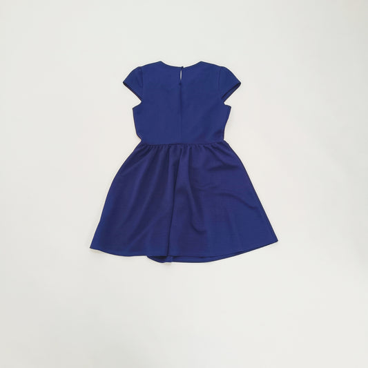 Navy Blue With Lace White Colour Fit & Flare Mini Dress Size Medium | Preloved