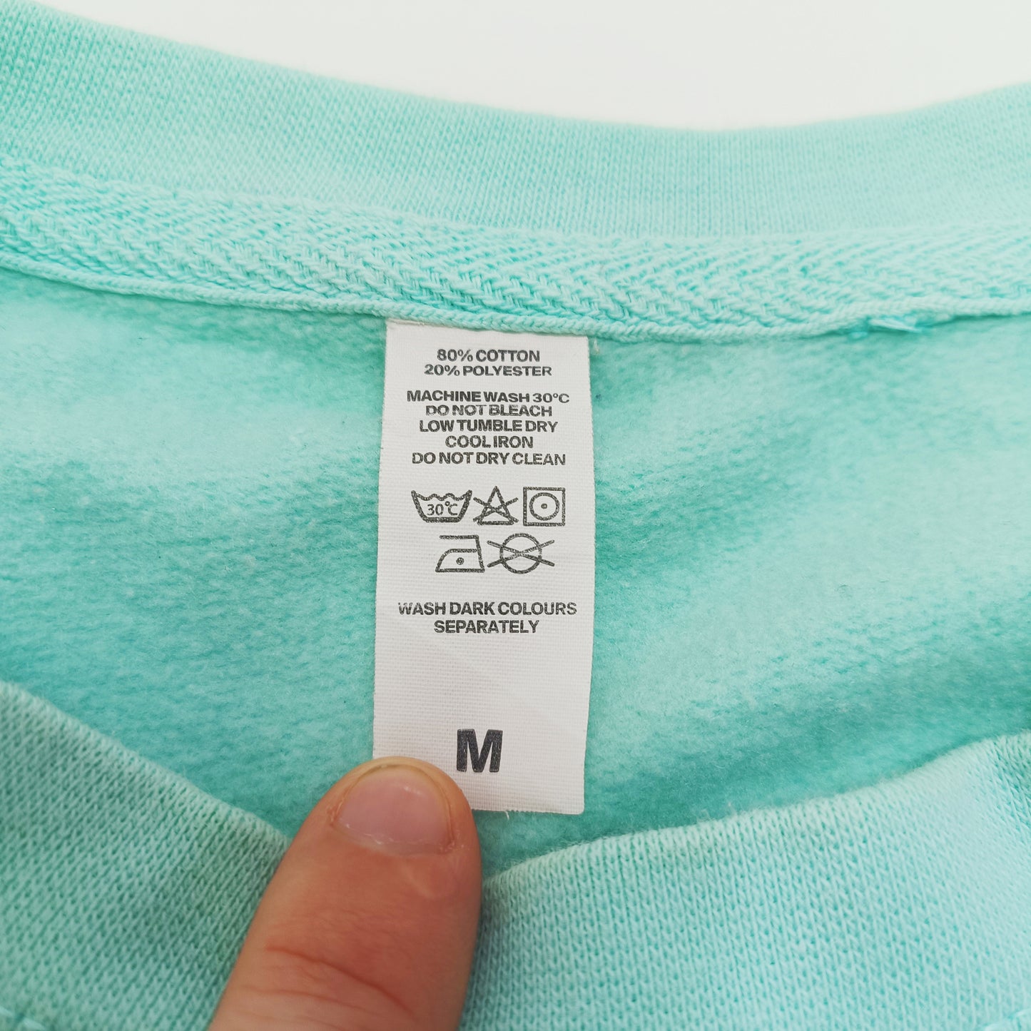 Turquoise Heart Embroidered Sweater Size Medium | Preloved
