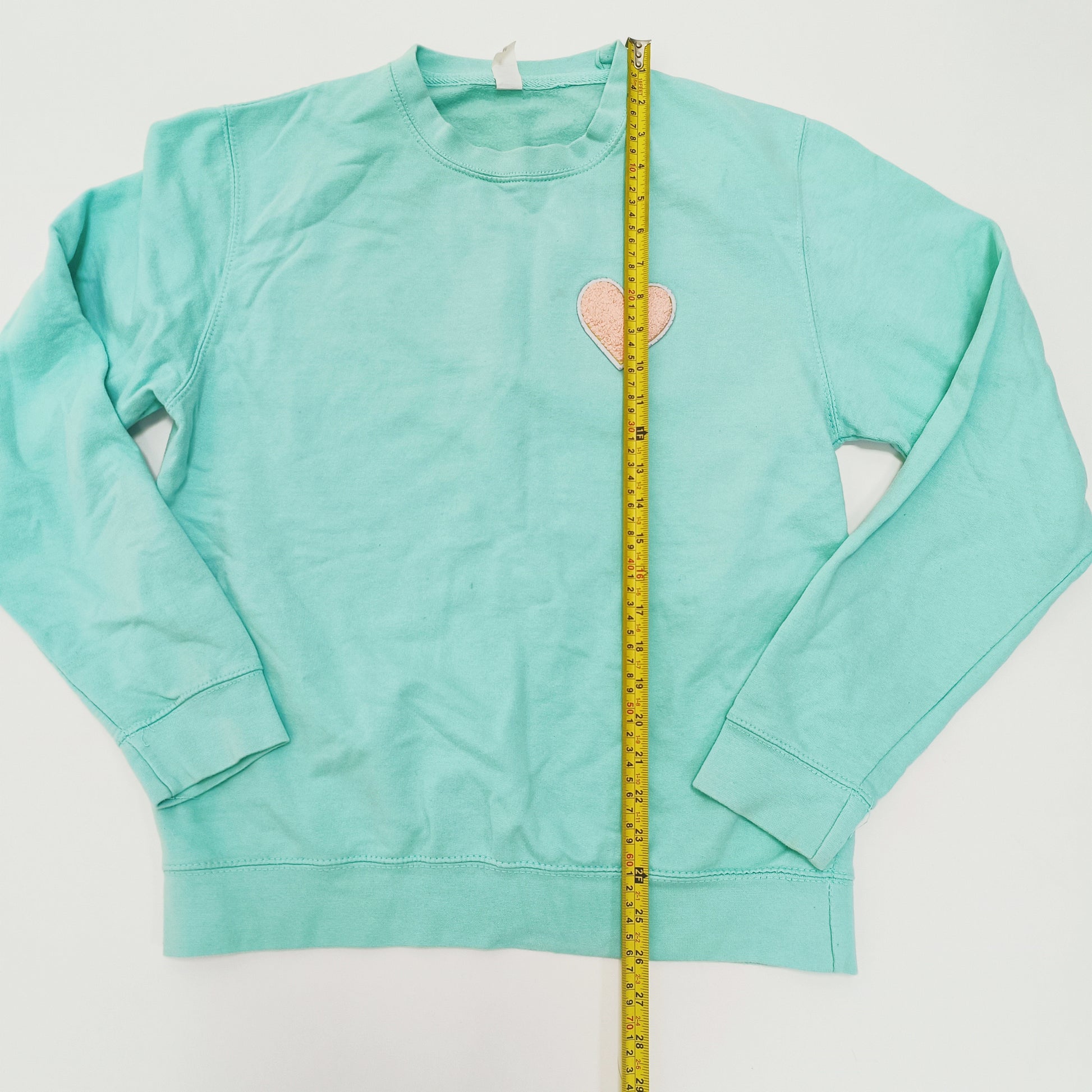 Turquoise Heart Embroidered Sweater Size Medium | Preloved