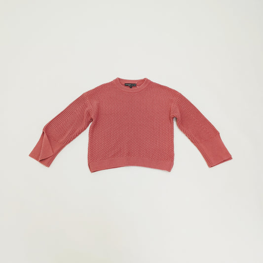 Dusty Pink Waffle Knit Crew Neck Jumper Size Extra Small | Preloved