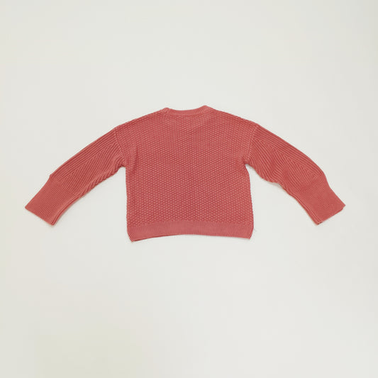 Dusty Pink Waffle Knit Crew Neck Jumper Size Extra Small | Preloved