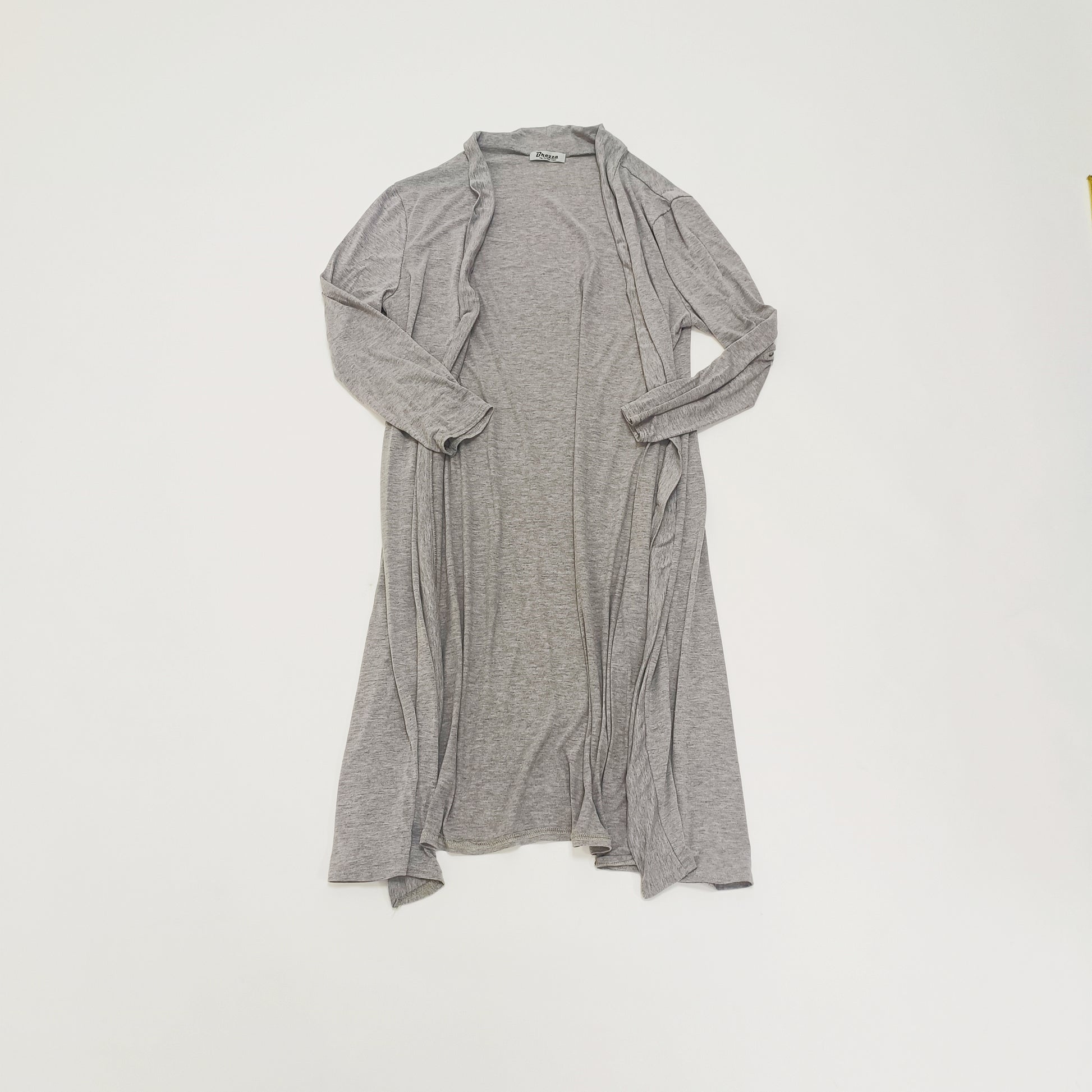 Grey Maxi Length Jersey Cardigan Size Large | Preloved