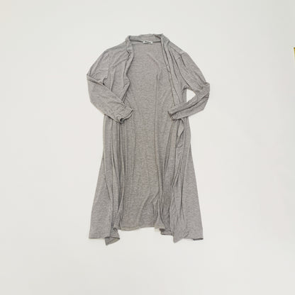 Grey Maxi Length Jersey Cardigan Size Large | Preloved