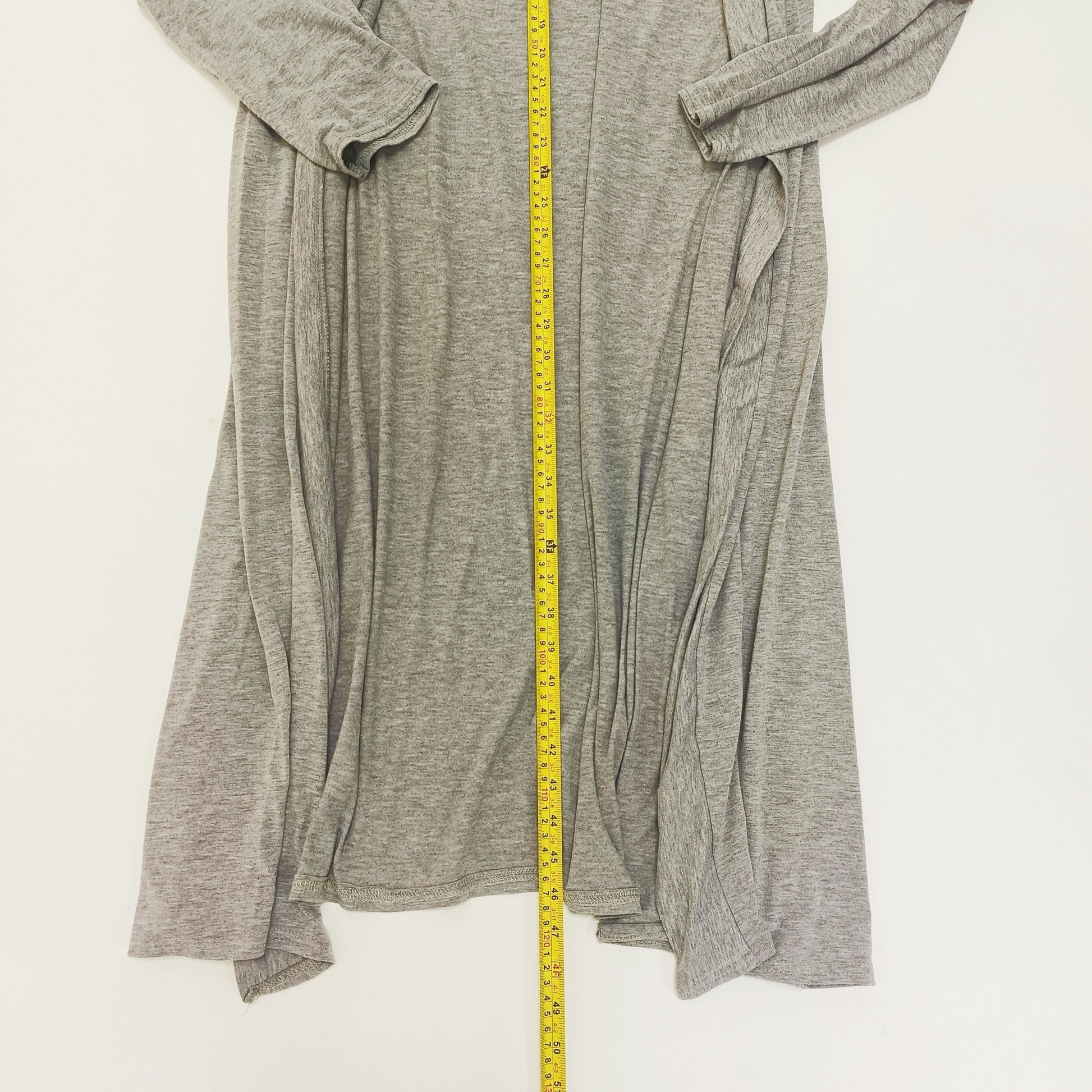 Grey Maxi Length Jersey Cardigan Size Large | Preloved
