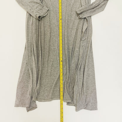 Grey Maxi Length Jersey Cardigan Size Large | Preloved