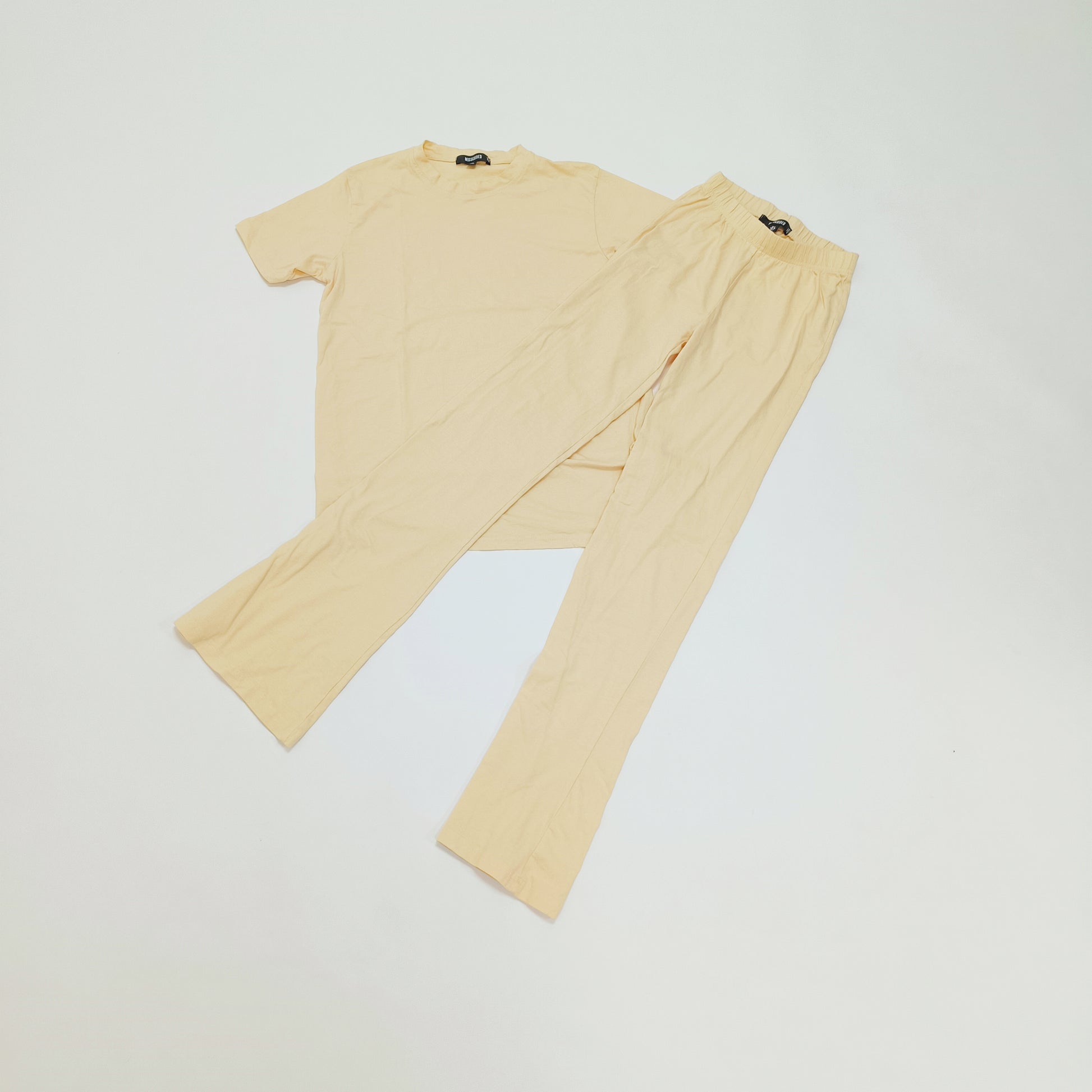 Peach 2 Piece Co-Ord Trousers & T-Shirt Set Size Small | Preloved