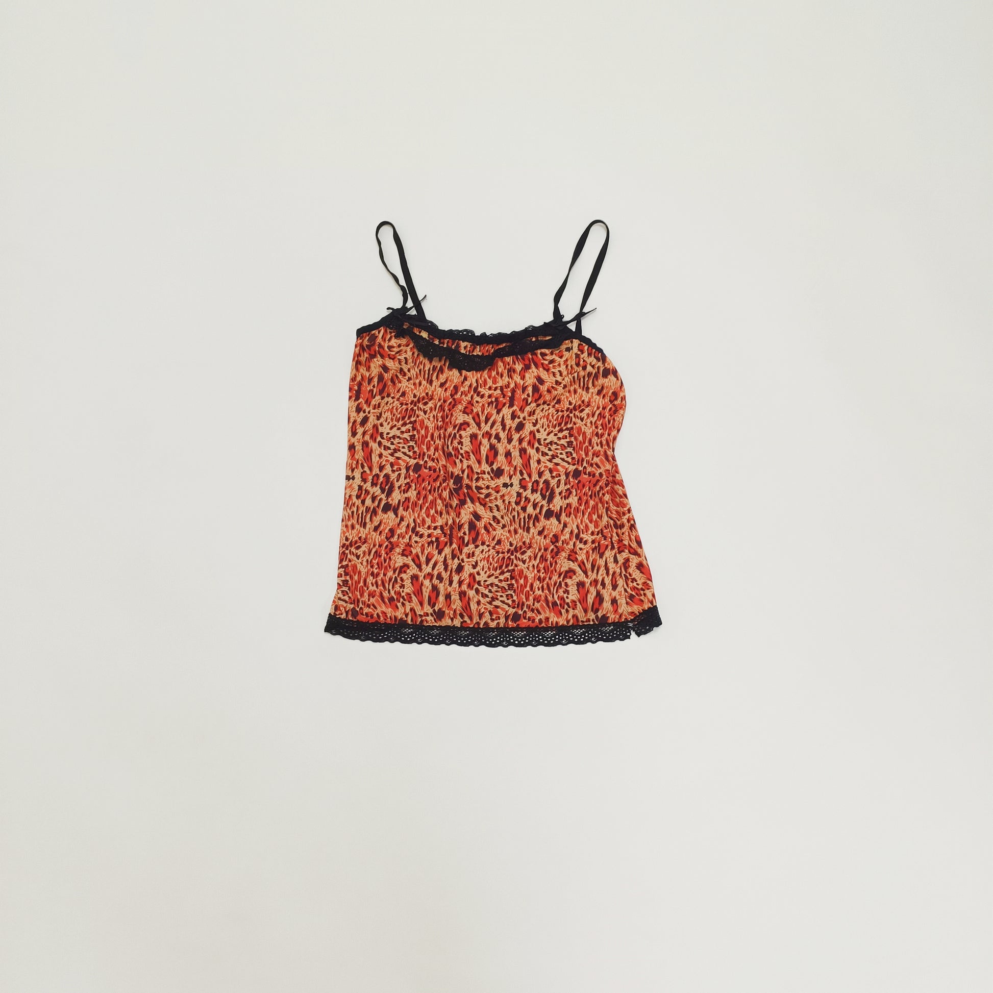 Pink Leopard Print Strappy Vest Top Size Small | Preloved