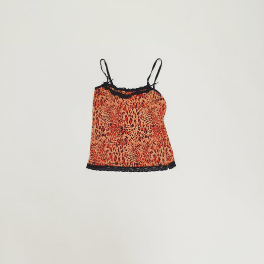Pink Leopard Print Strappy Vest Top Size Small | Preloved