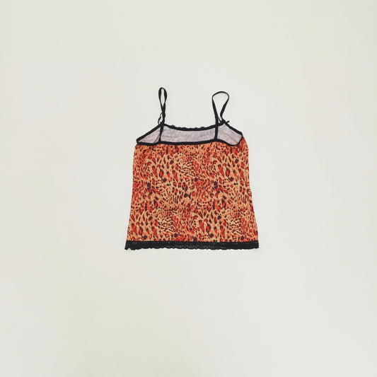 Pink Leopard Print Strappy Vest Top Size Small | Preloved
