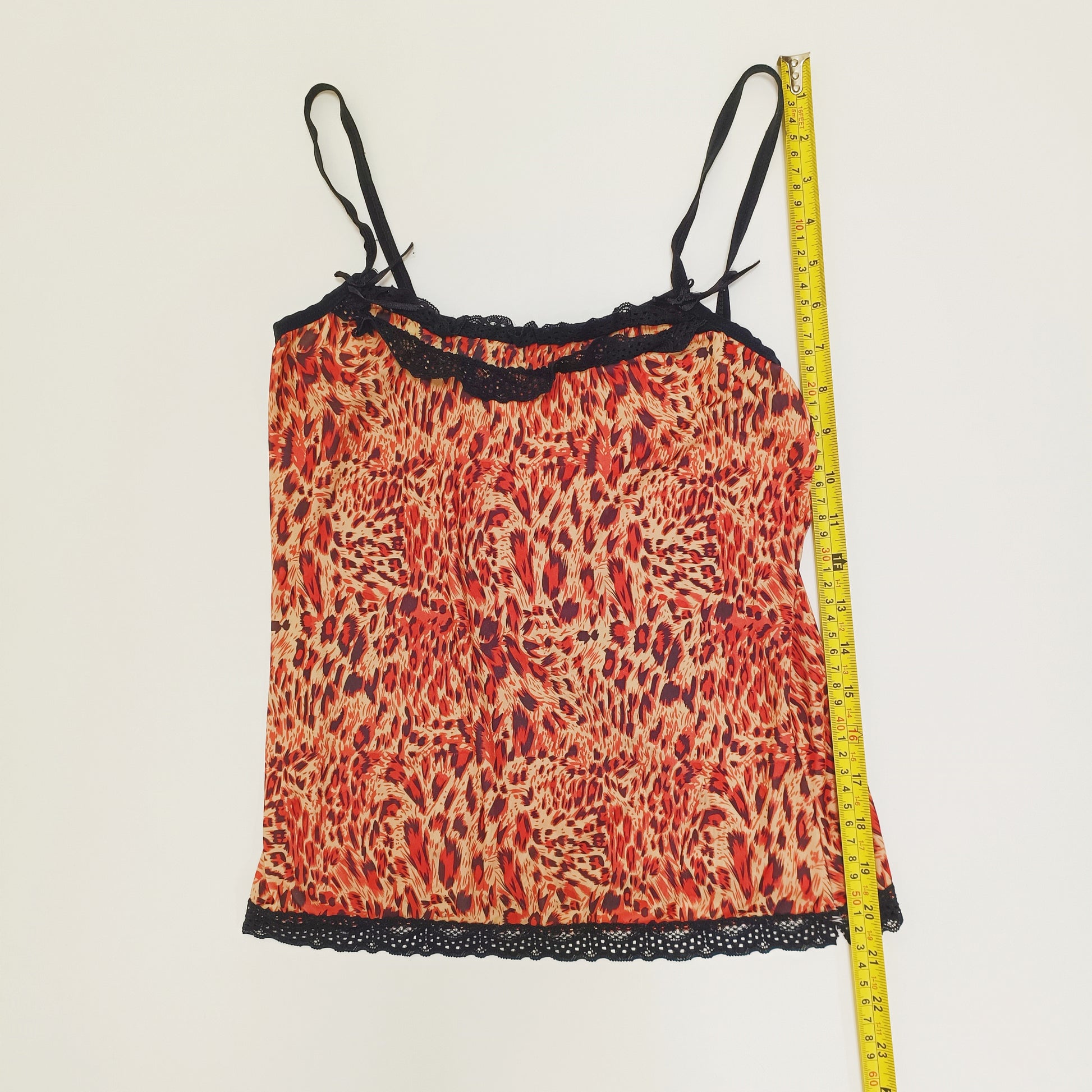 Pink Leopard Print Strappy Vest Top Size Small | Preloved