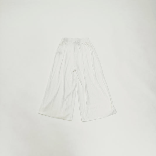 White Ribbed High Waist Cropped Lounge Trousers Size Extra Small | Preloved