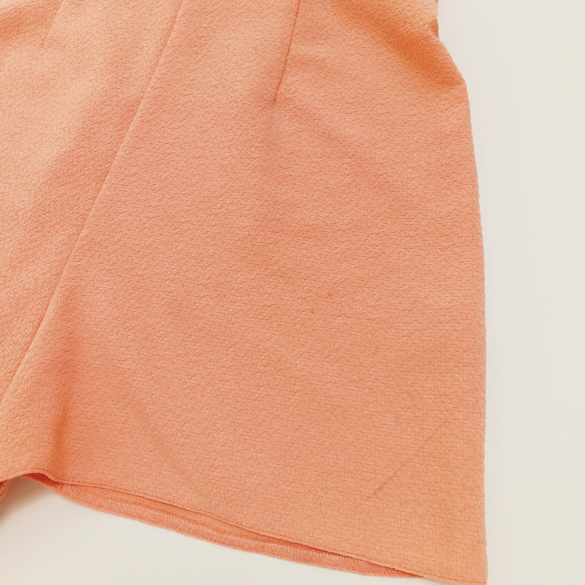 Peach Off Shoulder Textured Playsuit Size Medium | Preloved