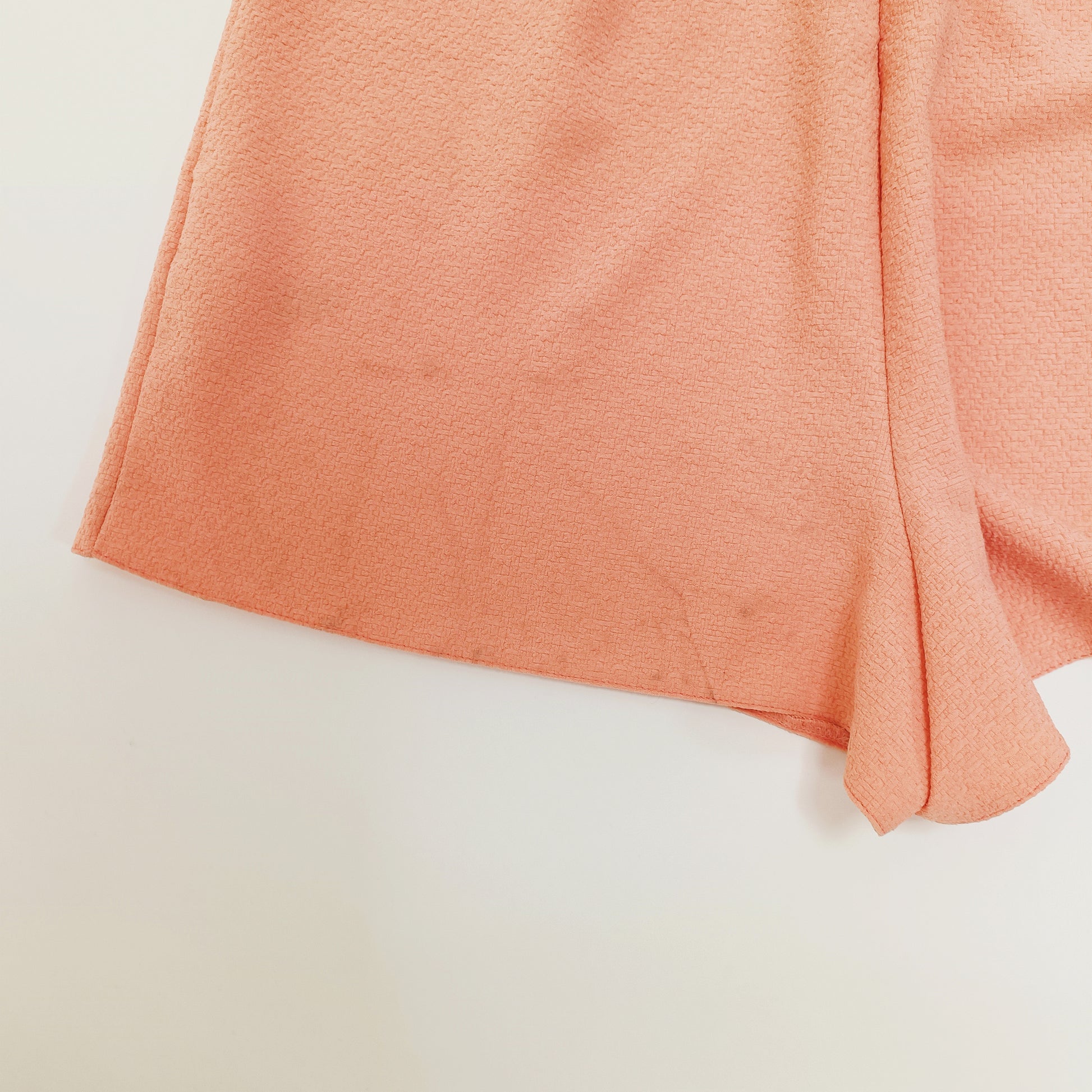 Peach Off Shoulder Textured Playsuit Size Medium | Preloved
