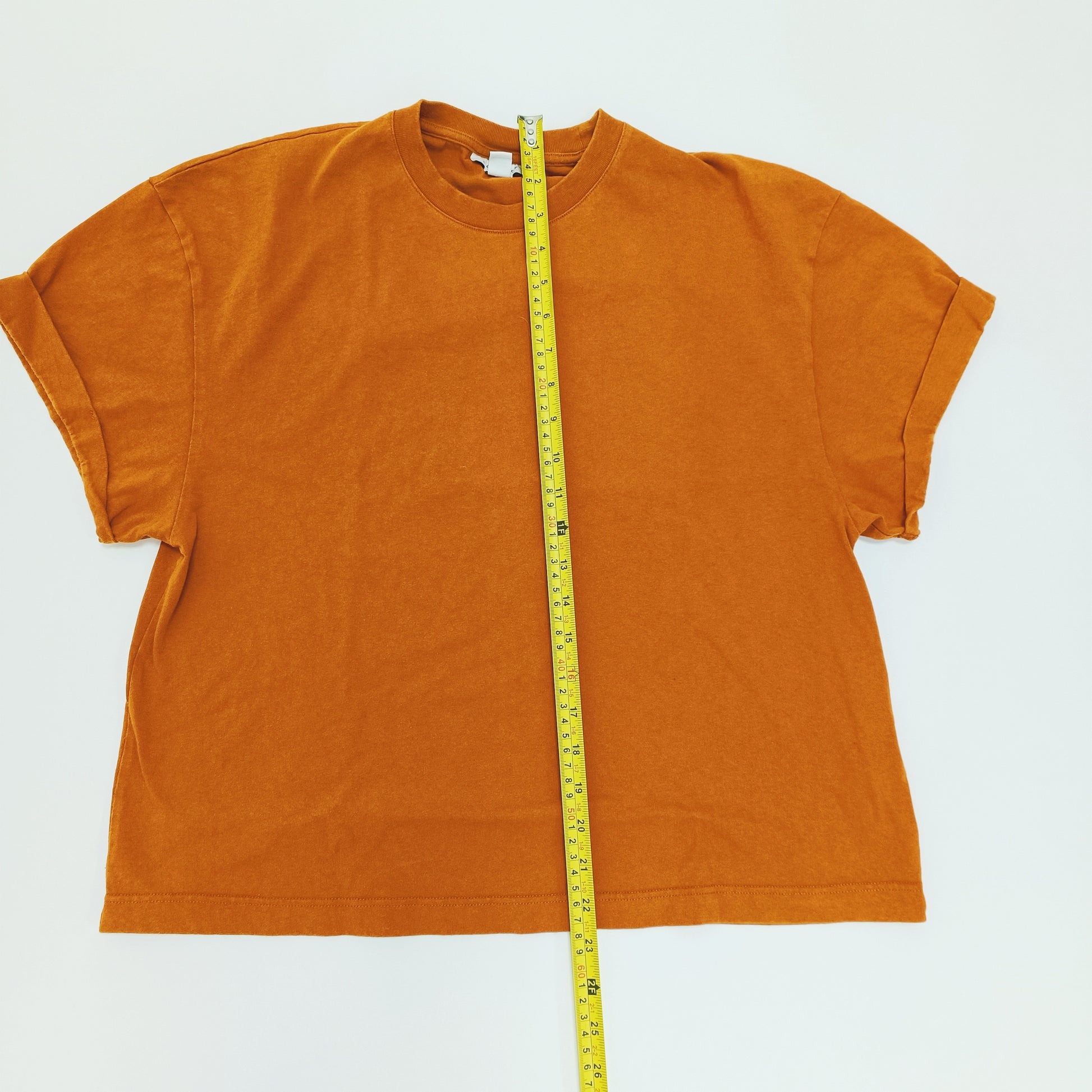 Burnt Orange Boxy Fit Short Sleeve T-Shirt Size Small | Preloved